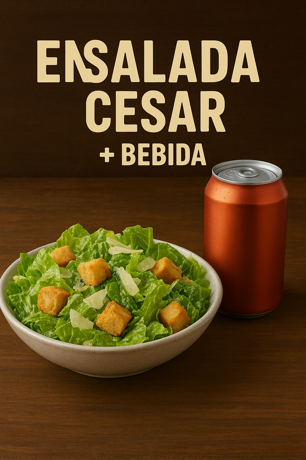 Ensalada cesar + Bebida en lata